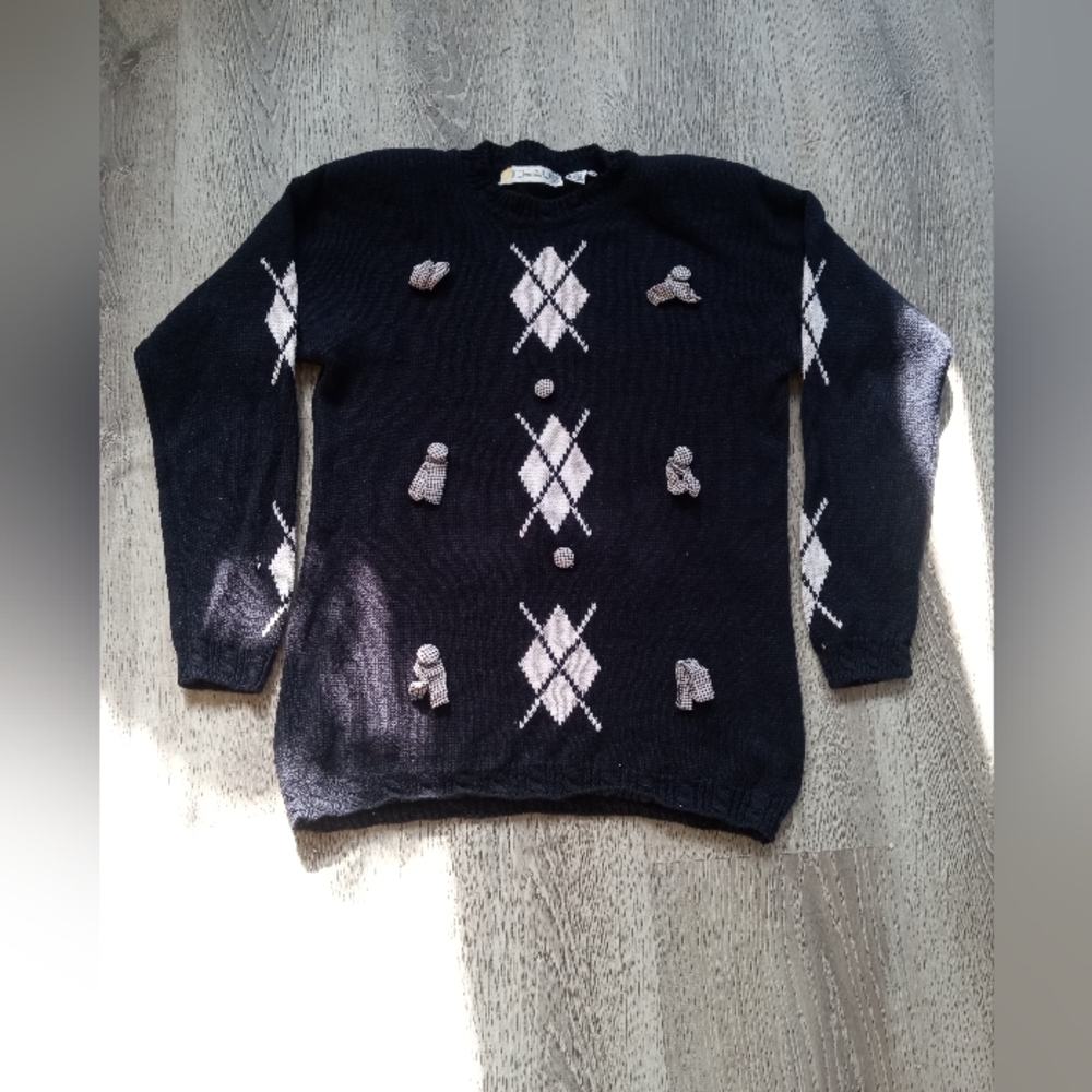 Chaus Vintage Argyle Sweater with Tassel Accents